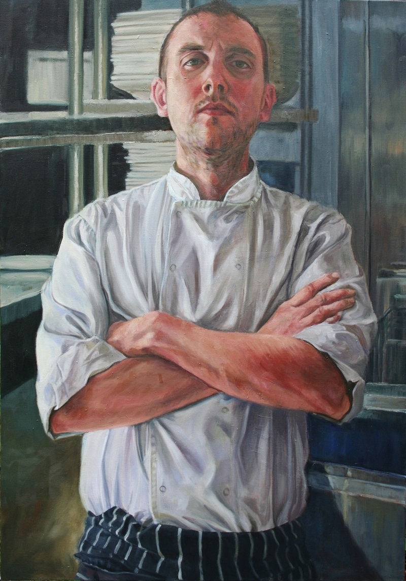 Chef oil on linen 100 x 70 cos