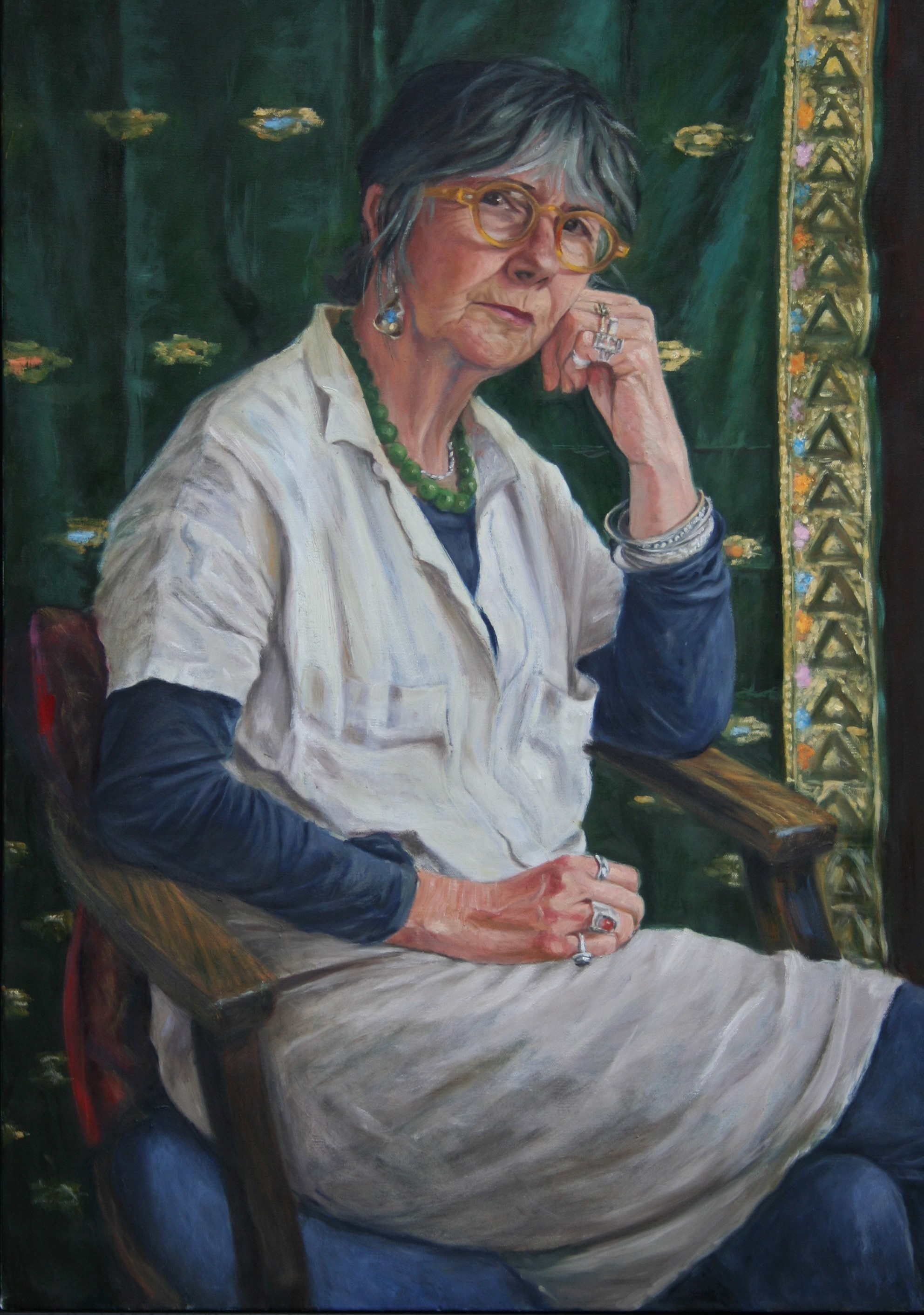 Geraldine with Yellow Spectacles oil on linen 100 x 70 cms